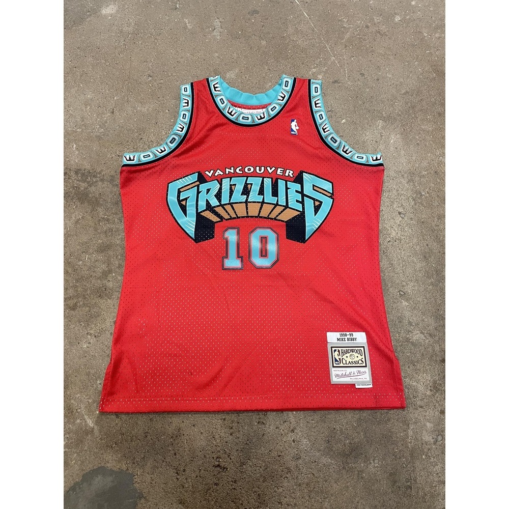 Vancouver Grizzlies Jersey Mens Large Red NBA Basketball Mitchell &‎ Ness Bibby
